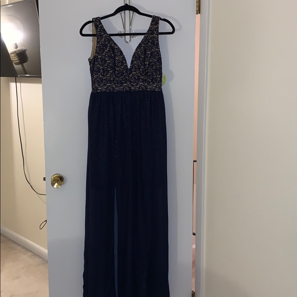 Windsor Navy &Nude A-Line Special Occasion Dress